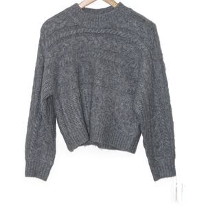 Womens Abercrombie & Fitch Blue Cable Knit Long Sleeve Crew Neck Sweater Size S